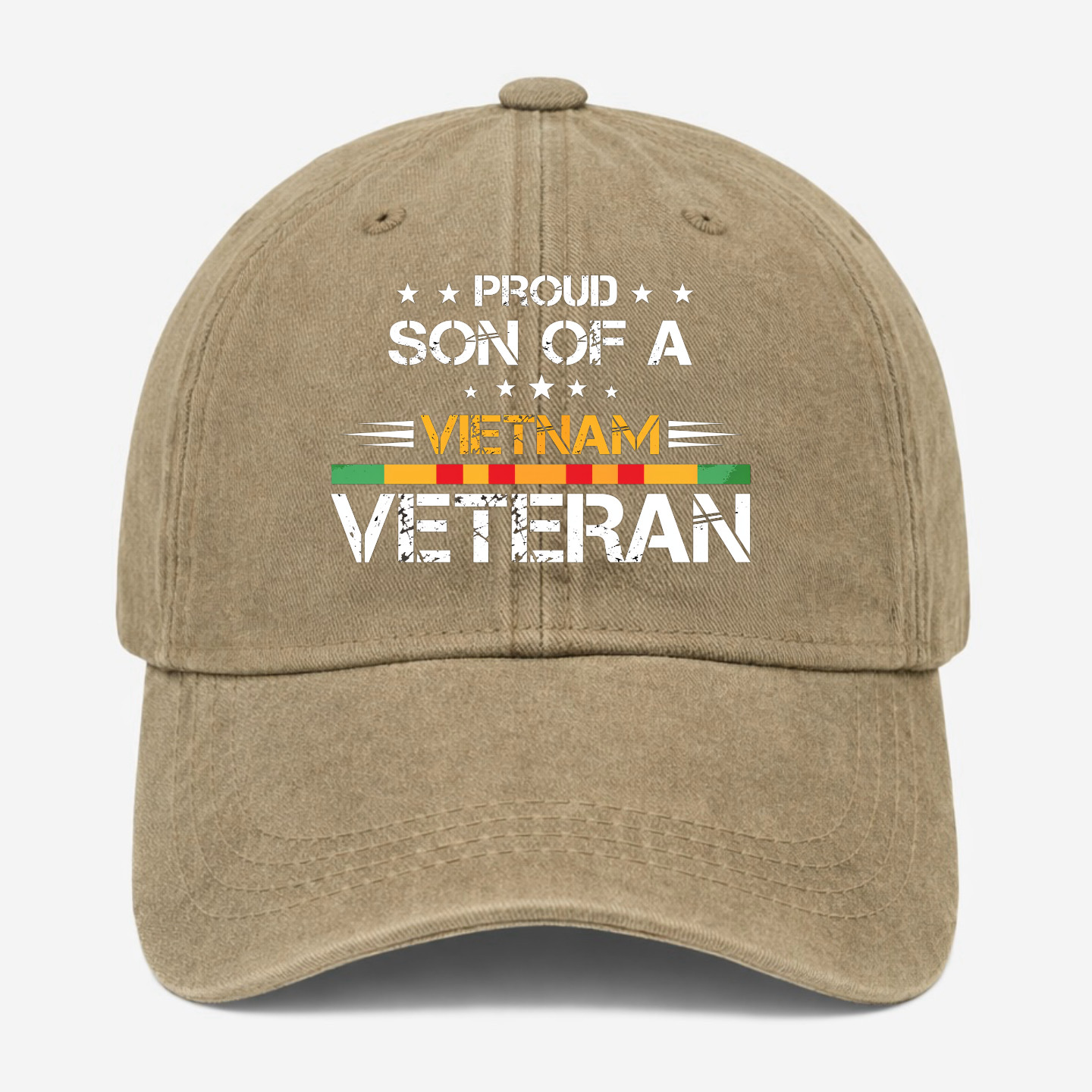 Proud Son Of A Vietnam Veteran Hat Military Family Gift Washed Dad Baseball Cap