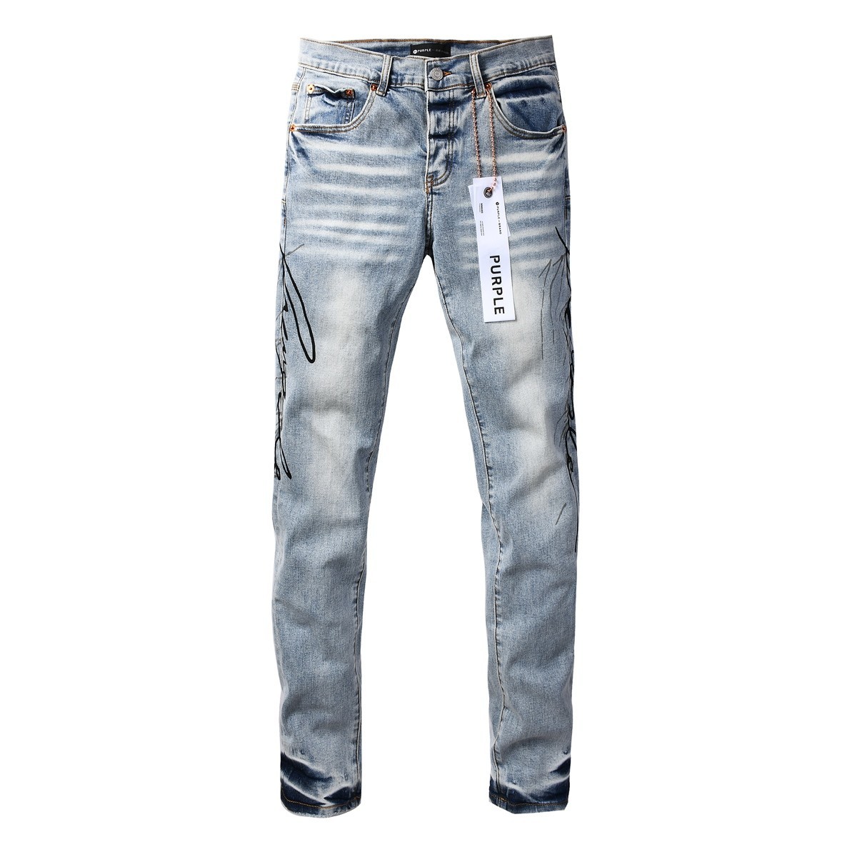 2026 New purple brand personality Fashion Slim Fit Leisure BLUE Jeans .