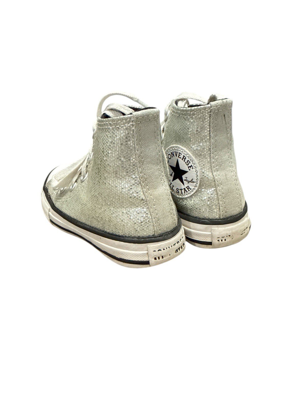 Converse sz 11 kids Chuck Taylor All Star Glitter Silver/Ash Stone/Black