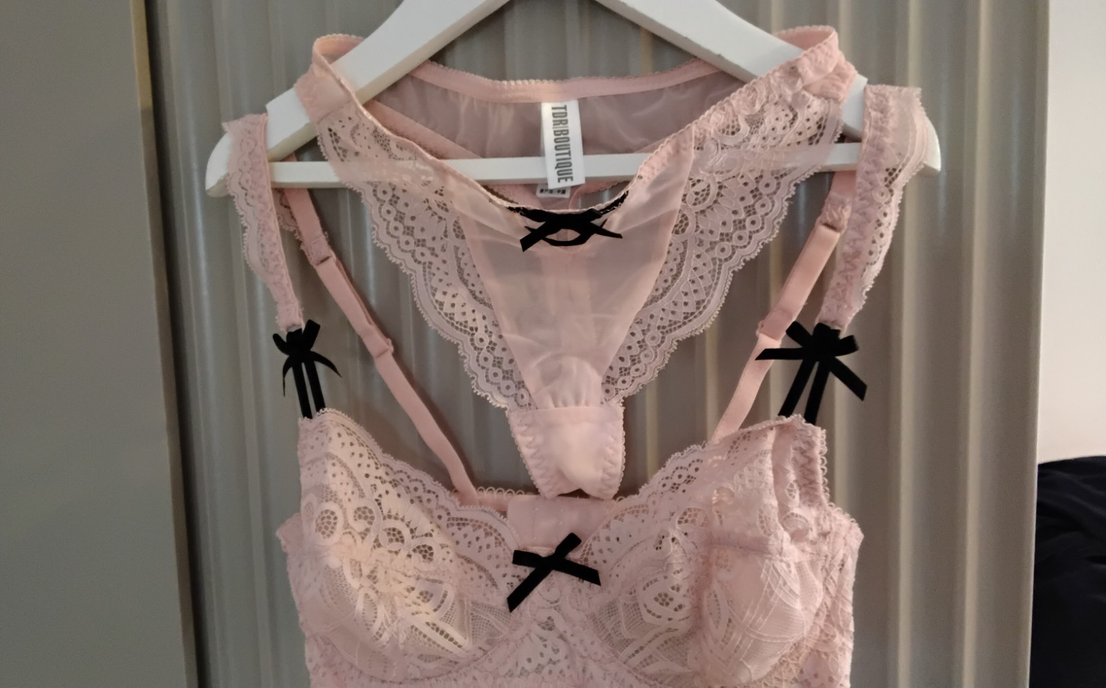 TDR BOUTIQUE None Padded Lace Balconette Bra thong set Pink SZ EUR 80DD UK36DD
