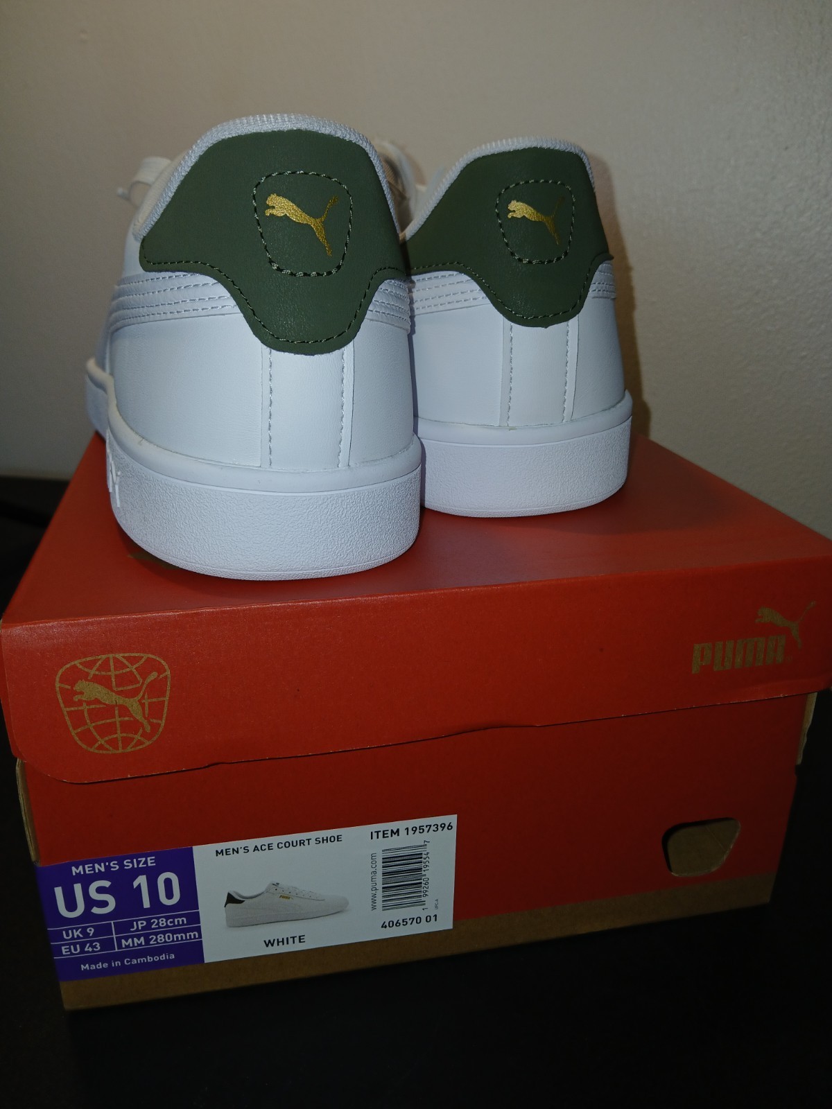 NEW w/BOX! PUMA ACE COURT SNEAKERS ~~ MEN’S SZ US 10/ UK 9 * * FREE SHIPPING