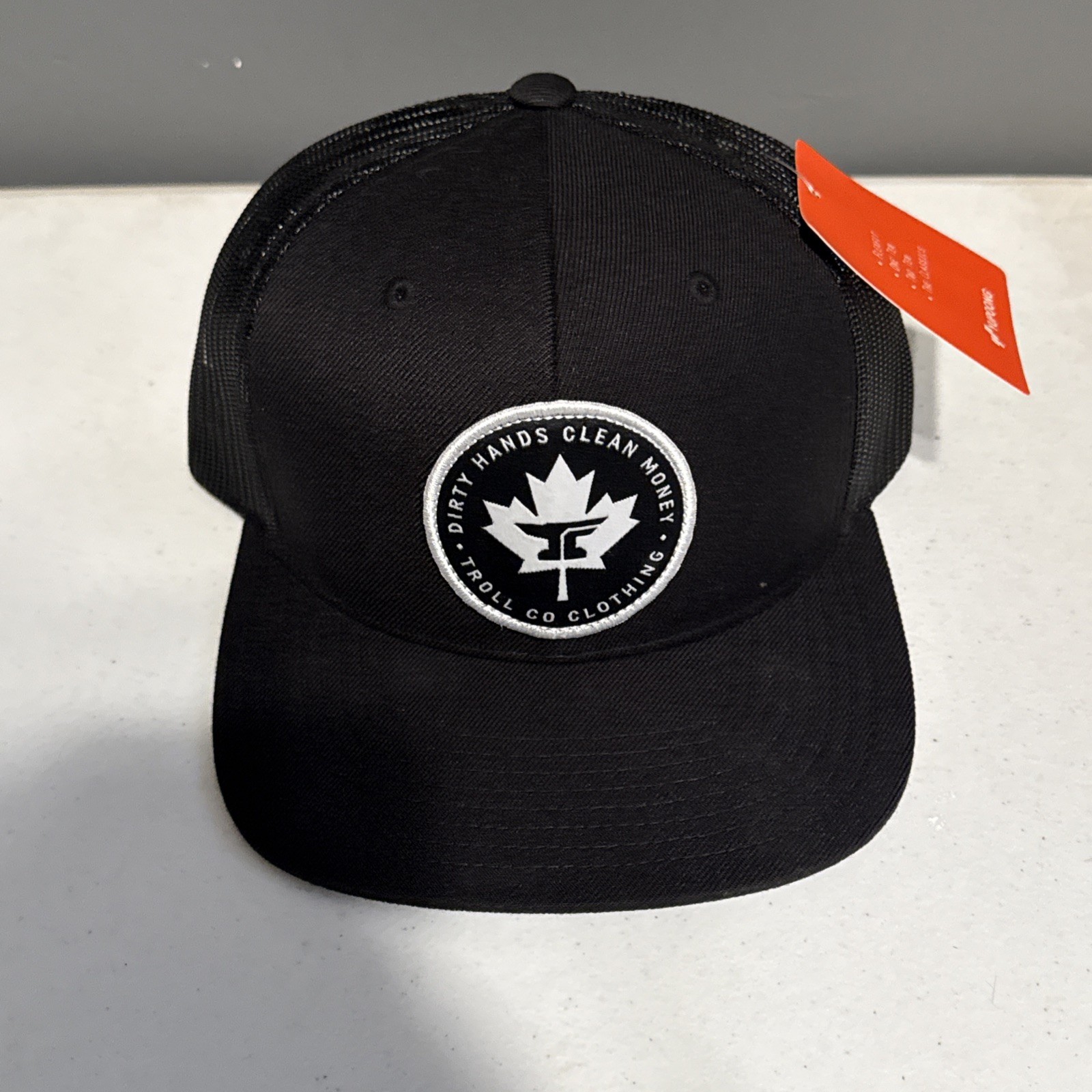 Dirty Hands Clean Money Troll Co Clothing Yupoong Rare Sample Hat Black NWT