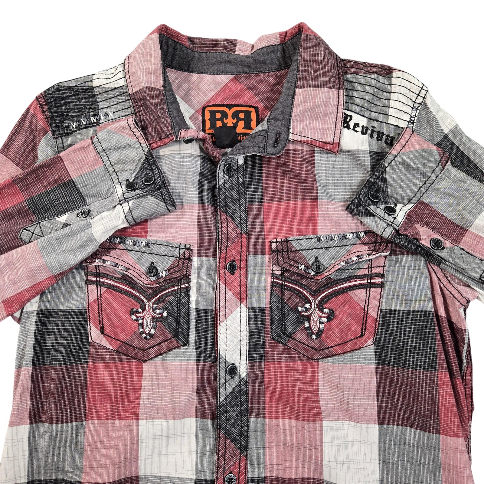 Rock Revival Shirt Womens Small Multicolor Plaid Western Button Up Long Sleeve