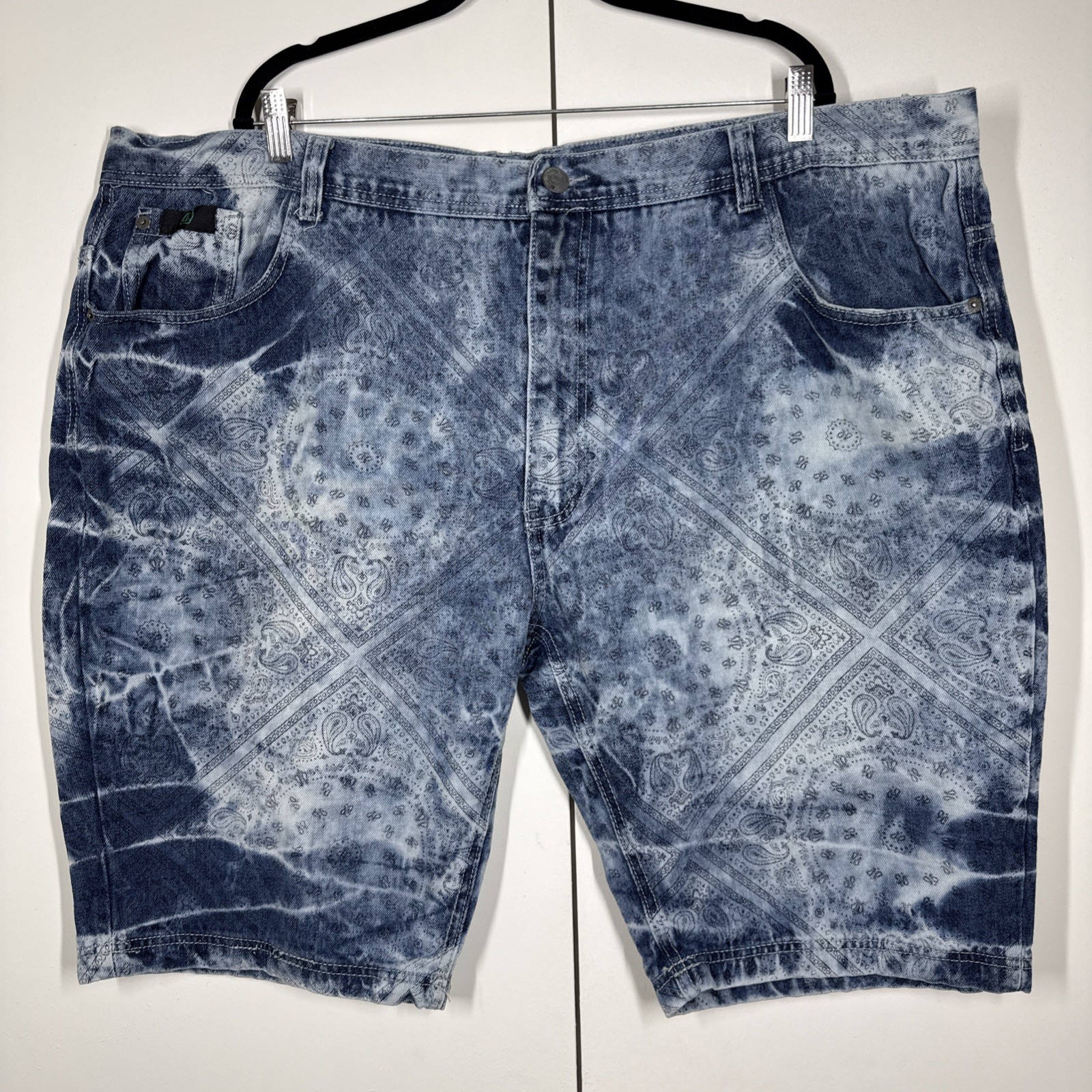 Switch Remarkable Jean Shorts Men’s 50 Blue Paisley Denim Grunge 90’s Hip Hop