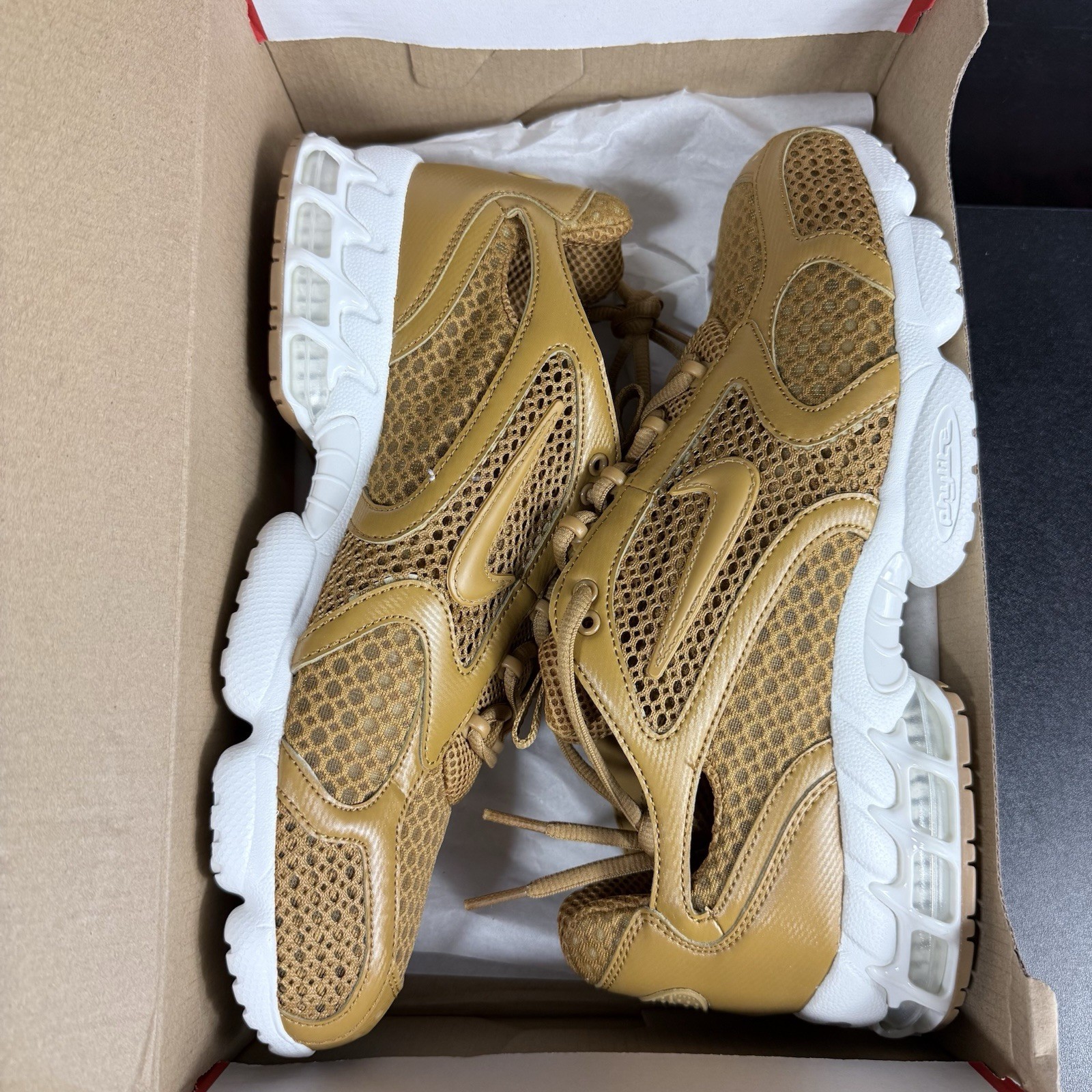 Nike Air Zoom Spiridon Cage 2 Men’s Size 11 Wheat/White-Sail HQ3552-799 Sneakers