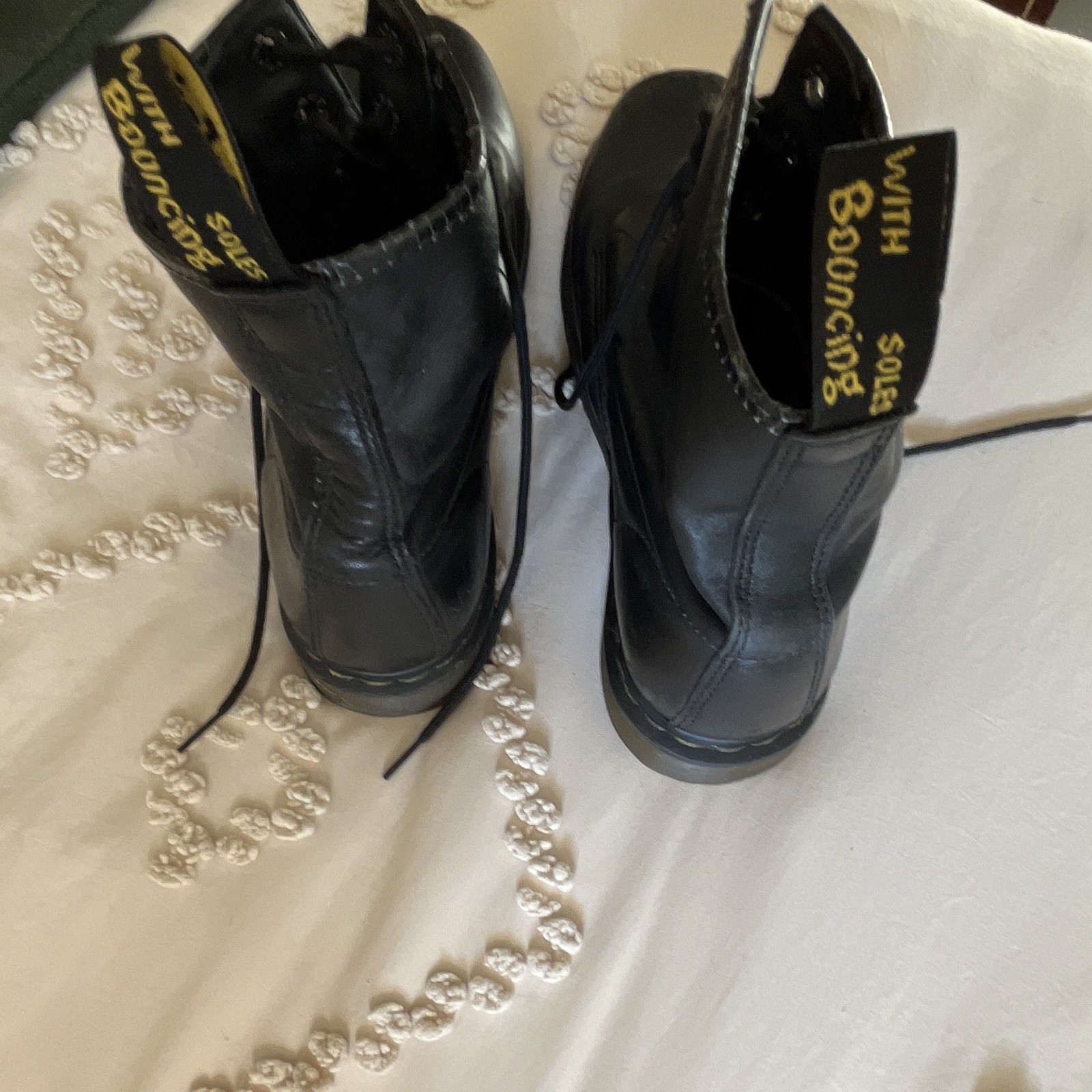 Dr. Martens Men’s Black Leather Combat Ankle Boots Lace-Up US 11