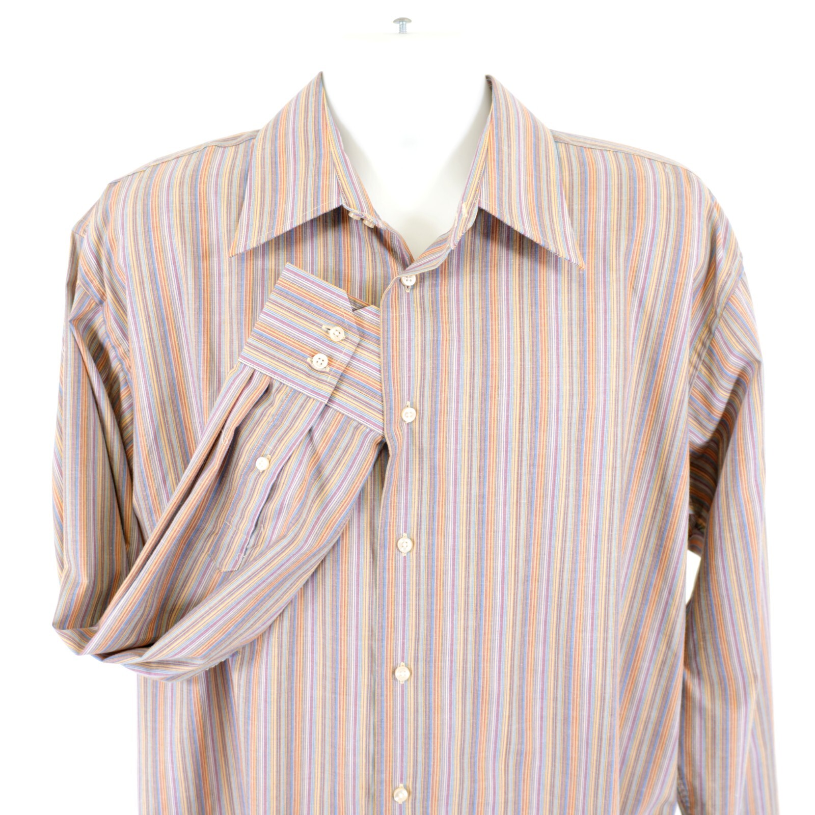 Bergamo New York Sport XL Multi-Colored Cotton Polyester Collared Dress Shirt