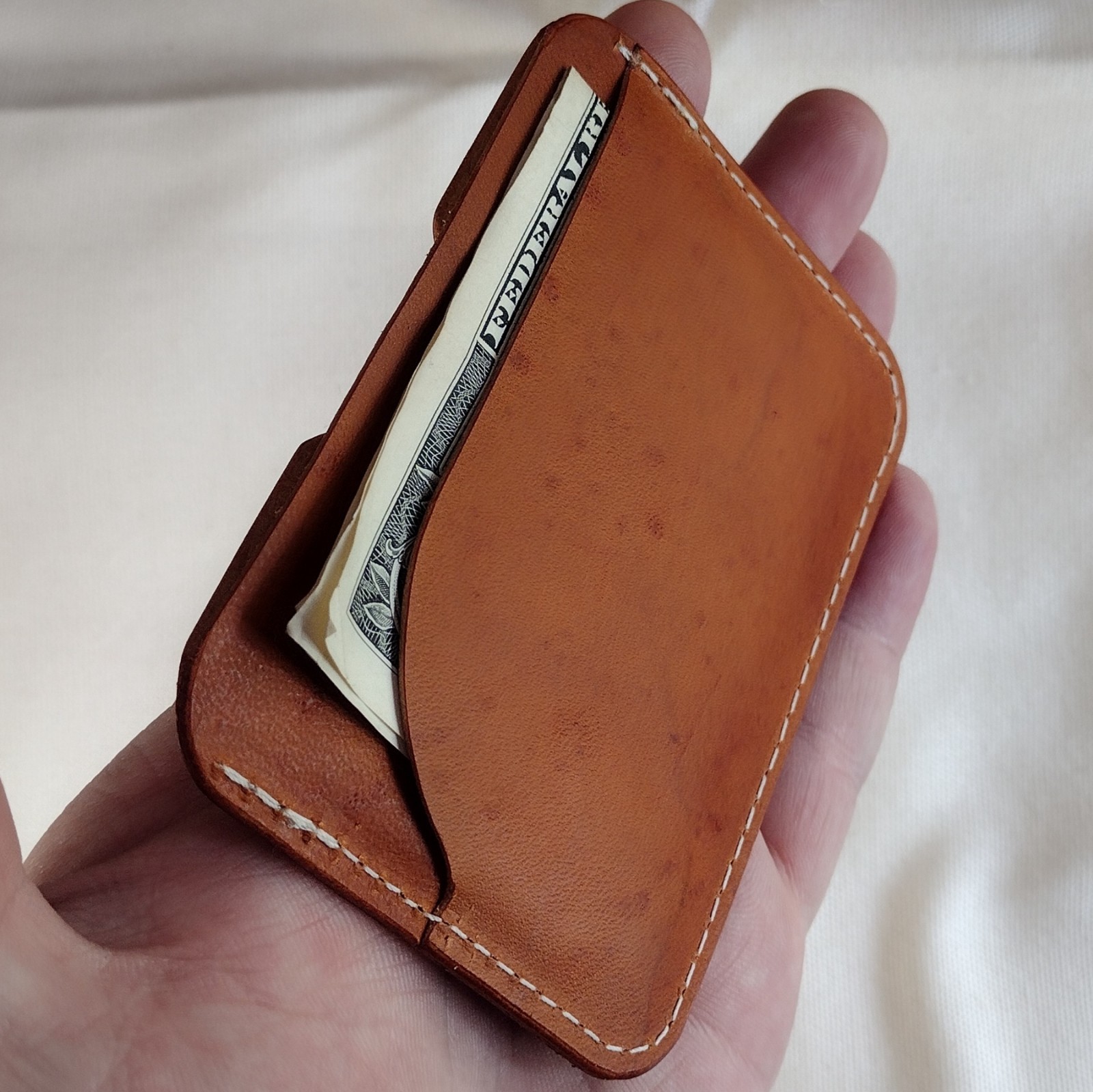 handmade 100% real leather card holder veg tan
