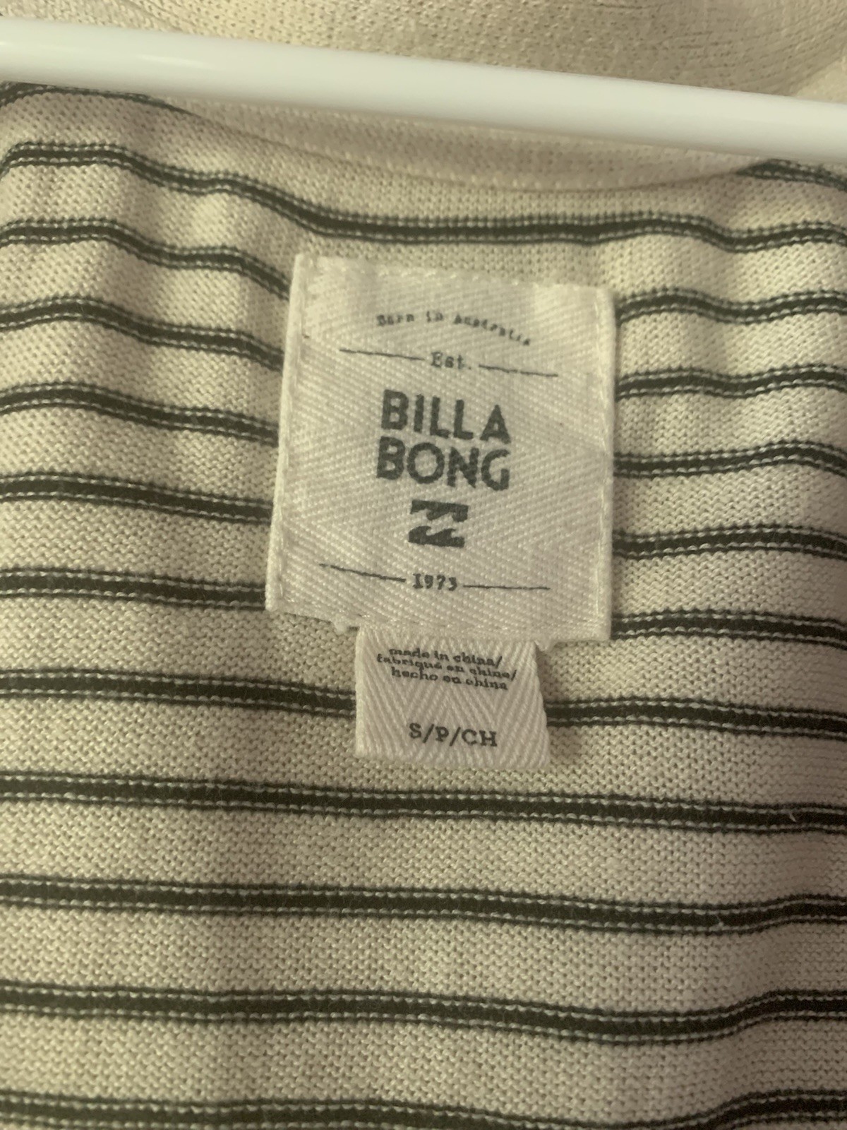 Women’s Billabong Striped Open Front Cardigan Sweater w Pockets LS Size S