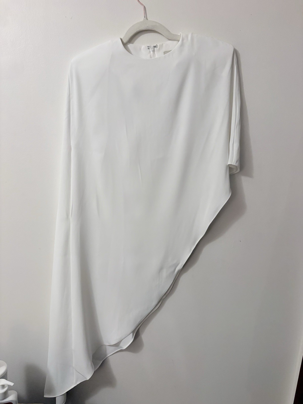 Beige Moss Asymmetrical Cape White Small/Medium NWOT