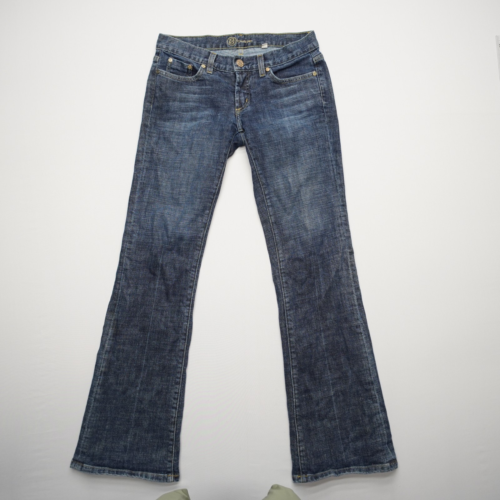 Bebe Womens Vintage Y2K Low Rise Bootcut Jeans 28 Petite Dark Wash USA