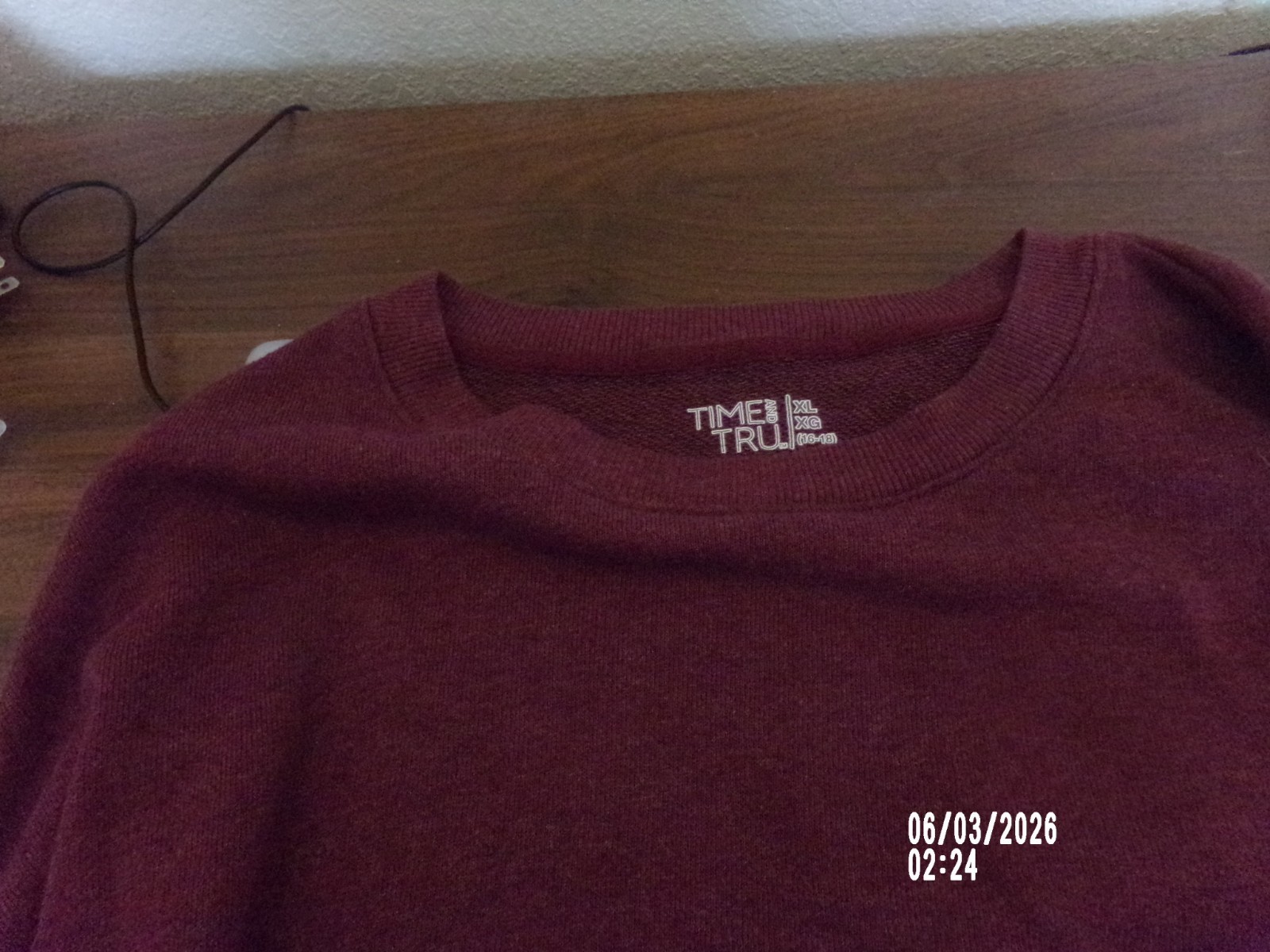 Time Tru XL Burgendy Shirt