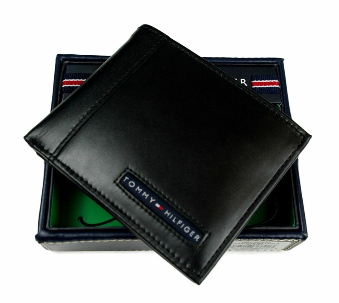 Tommy Hilfiger Men’s Leather Credit Card Wallet Billfold Black 5675-01