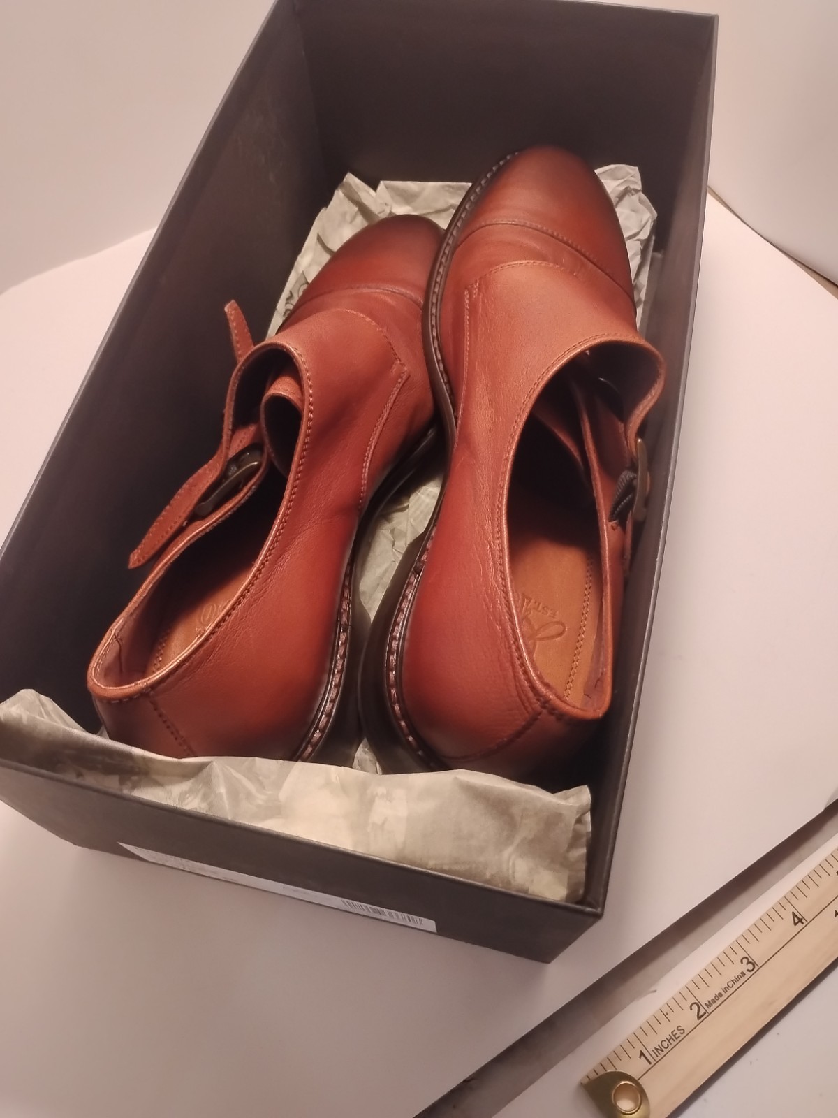 Vintage J&M Est. 1850 Johnston & Murray Maddox Tan Italian Calfskin Double…