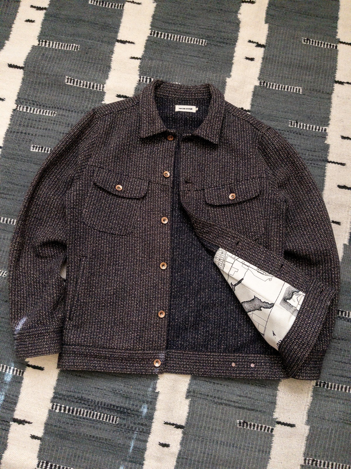 Taylor Stitch Long Haul Jacket Beach Cloth 38 Size Wool Cotton
