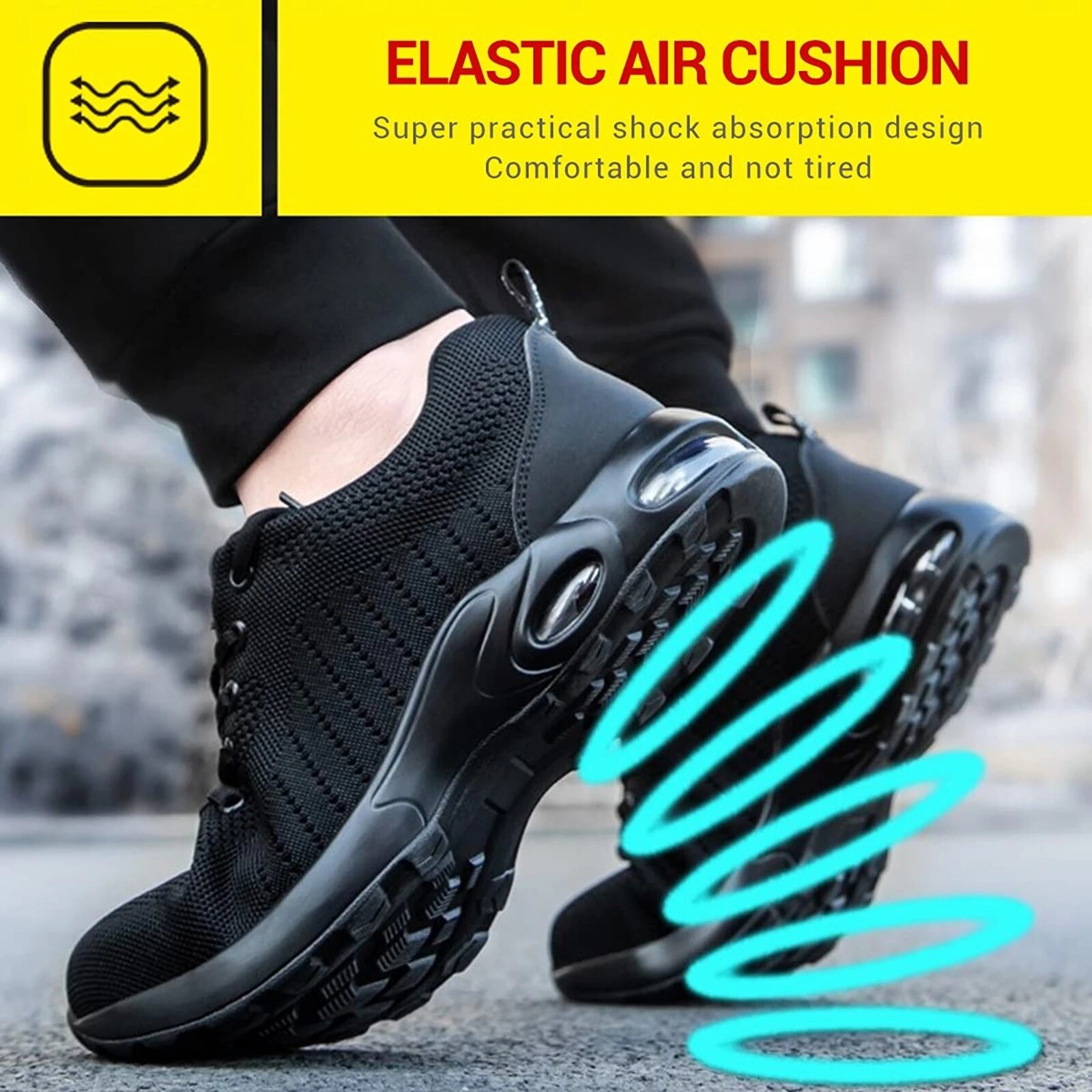 Bulletproof Comfort Mens Work Safety Shoes Steel Toe shoes Indestructible shoe