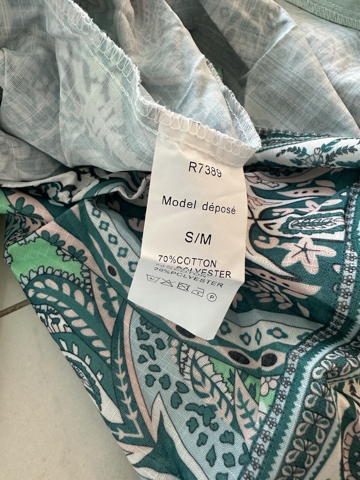 NWT Europe Mooshy Multicolor Paisley Print Mini Dress S/M Adjustable Waist
