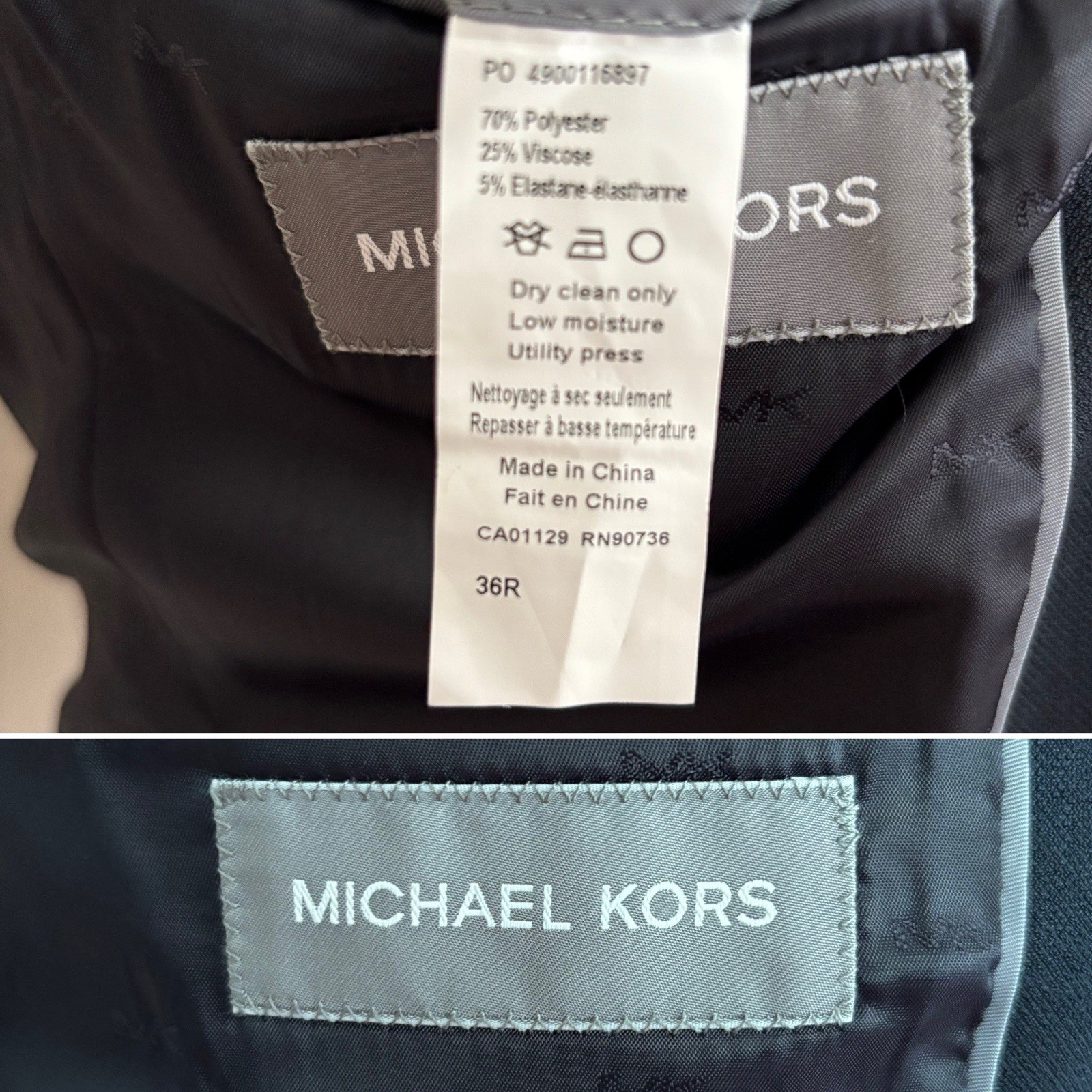 Michael Kors Mens Two Button Nautical Blazer Navy Sport Coat Jacket Size 36R
