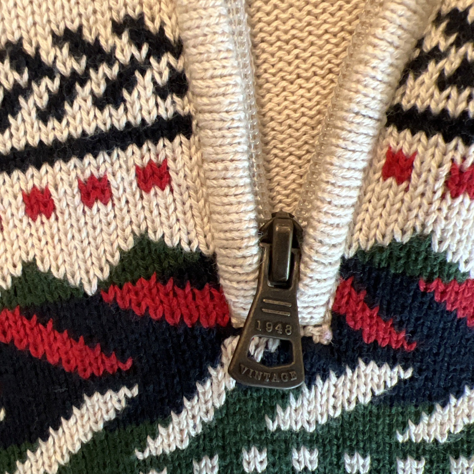 Vtg Original Weatherproof NAVY Nordic Sweater Holiday 100% Cotton Sz M -NEW