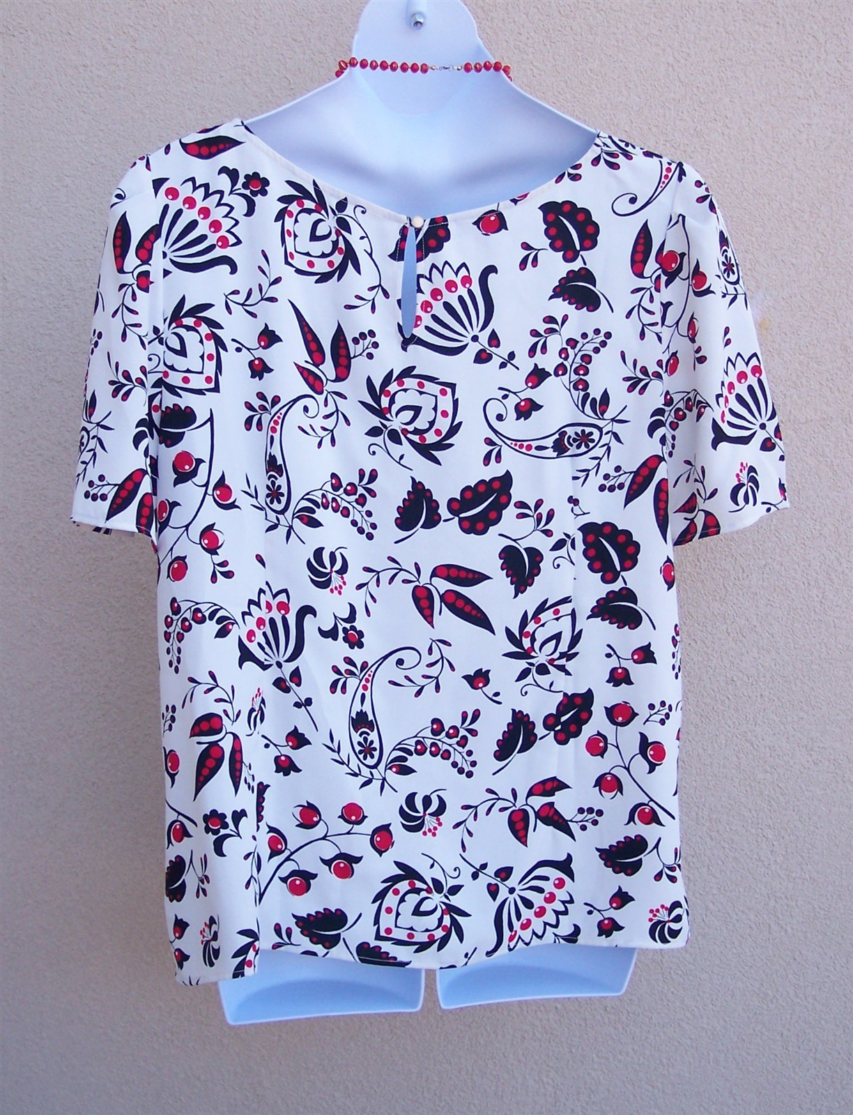 Talbots Plus NEW $90 Red Black White top plus size 2x cherry berry blouse shirt