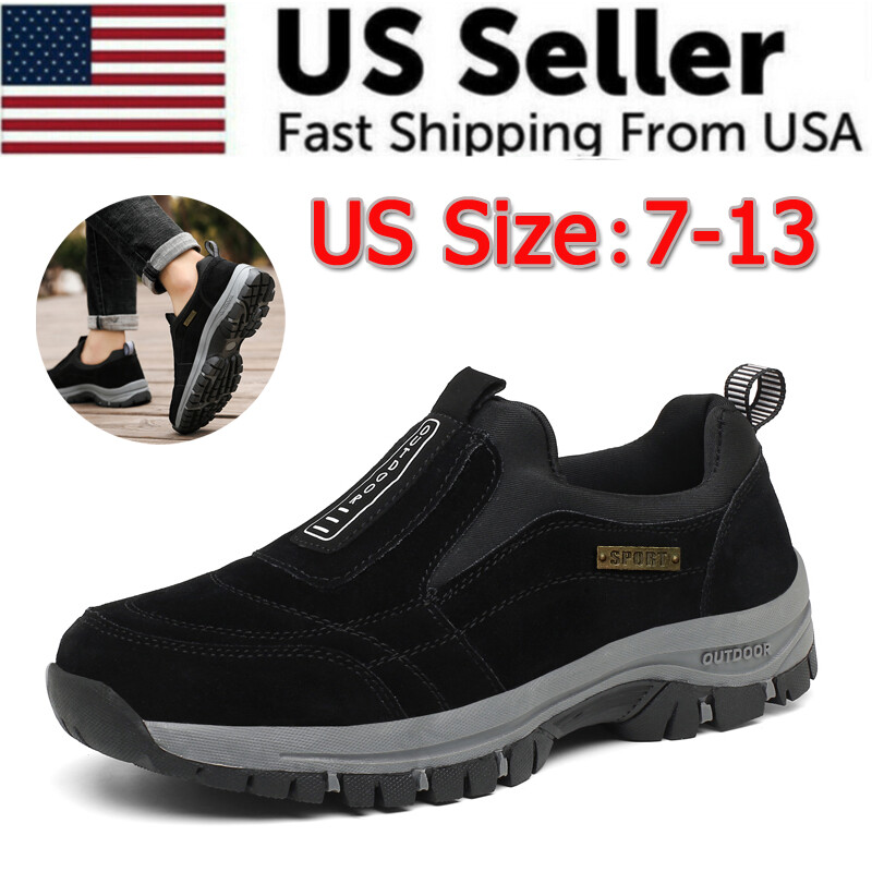Men Outdoor Sports Sneakers, Slip On Loafers for Daily Walking Casual Wear