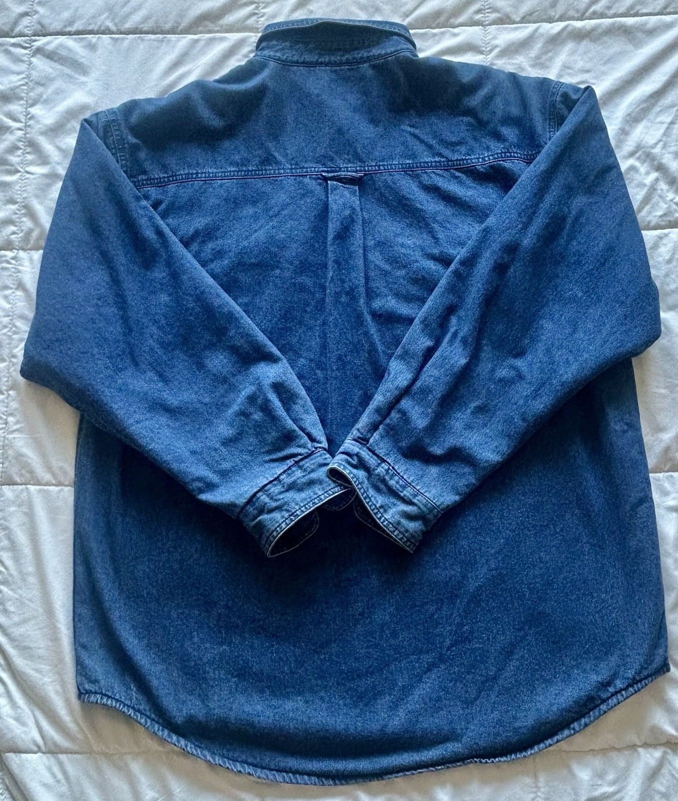 Sun River Men’s M Blue Denim Flannel Lined Button-Down Long Sleeve Shirt