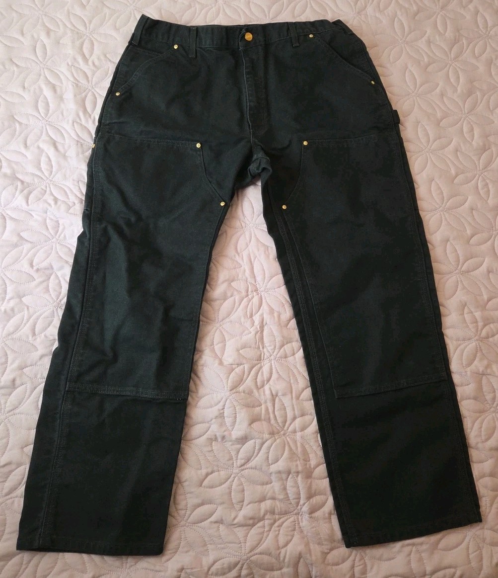 Carhartt Men’s Firm Duck Double-Front Work Pant B01 Blk 38×30 Dungaree Fit Read