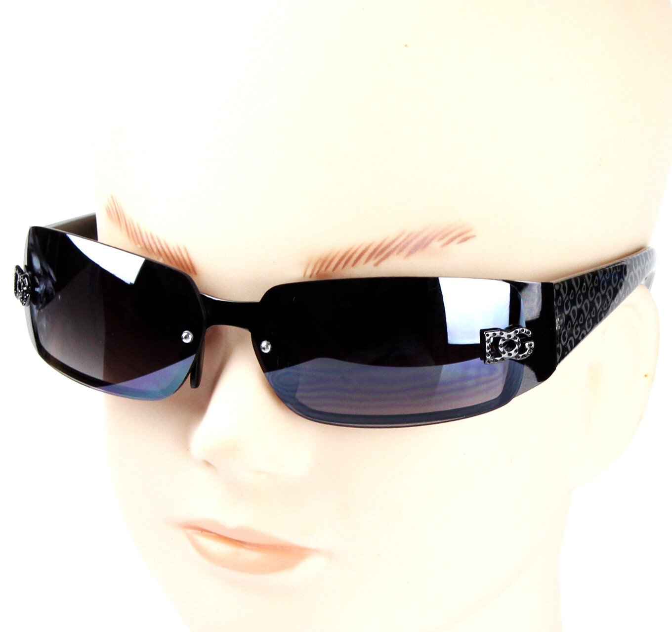 Womens Wrap Rimless Designer Fashion Sunglasses Oval Retro Shades Around Vintage