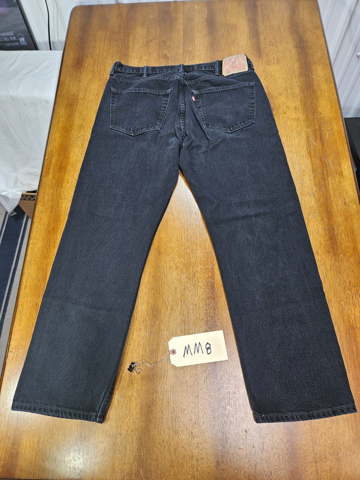 Levi Strauss Denim Jeans 505 Mens Size 38×32 Zipper Button Pockets Dark Wash