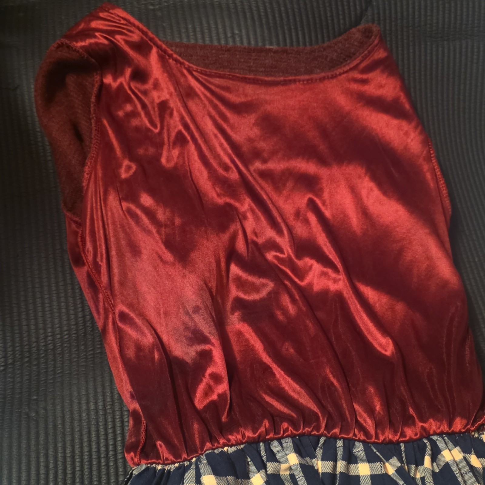 VM Women’s M Burgundy and Blue Plaid Schoolgirl’s/Cross-dresser Dress