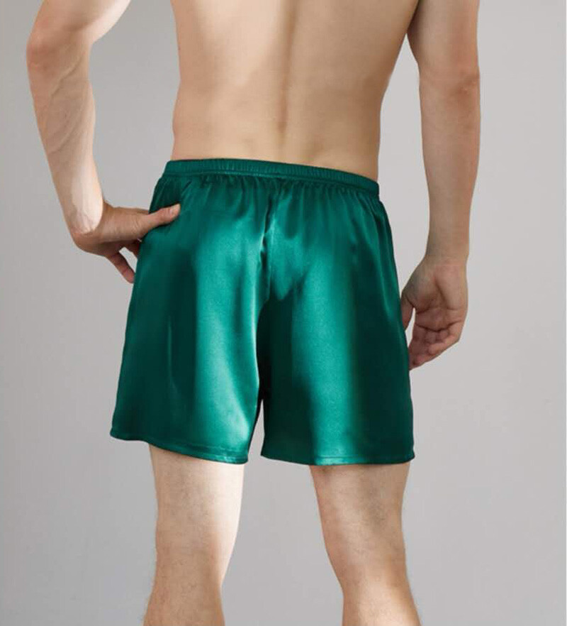 Men’s 19MM 100% Silk Boxer Shorts Silk Nightwear Sleepwear Pajamas