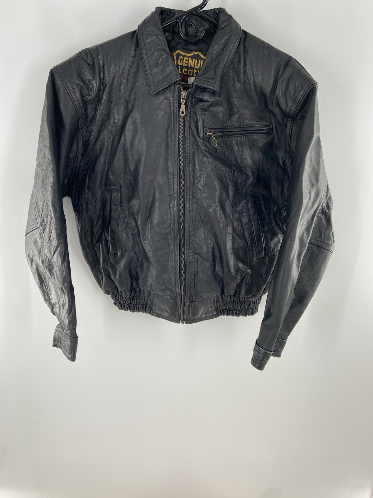 VTG 80’s Manzoor Genuine Cropped Leather Motorcycle Punk Rock Moto Jacket Small