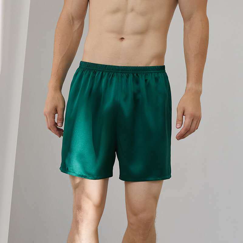 Men’s 19MM 100% Silk Boxer Shorts Silk Nightwear Sleepwear Pajamas