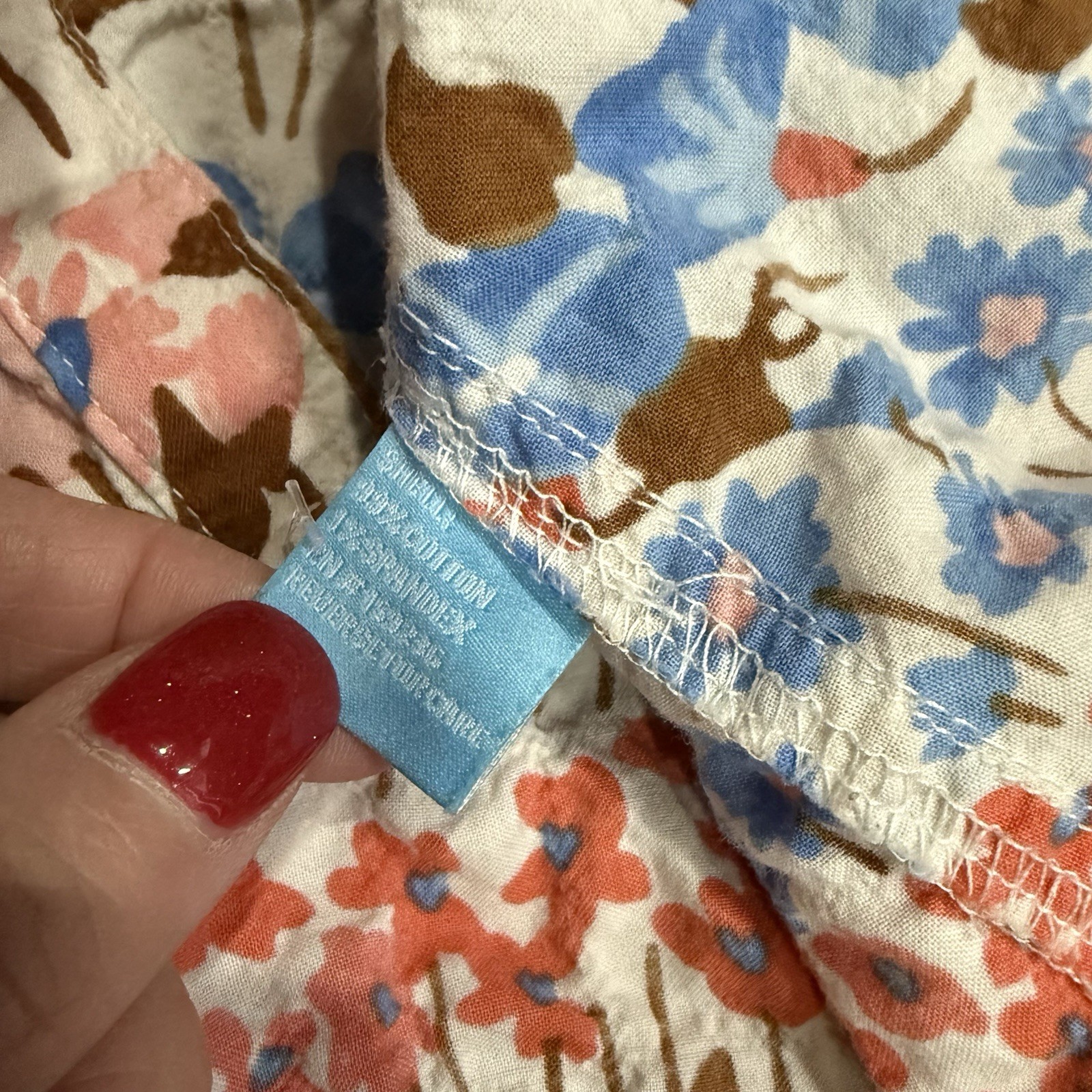 J MCLAUGHLIN LOIS SHIRT STRETCH COTTON FLORAL MOTIF GARDEN SIZE LARGE