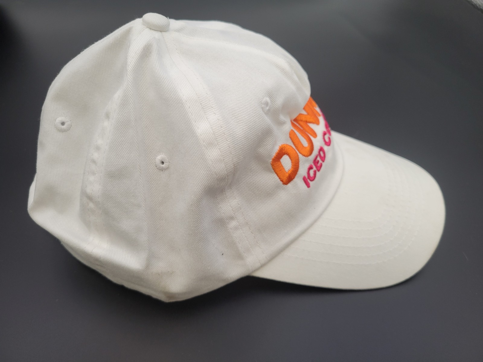 Dunkin Doughnuts AN#96864 White Logo Baseball Cap One Size Fits all Cap