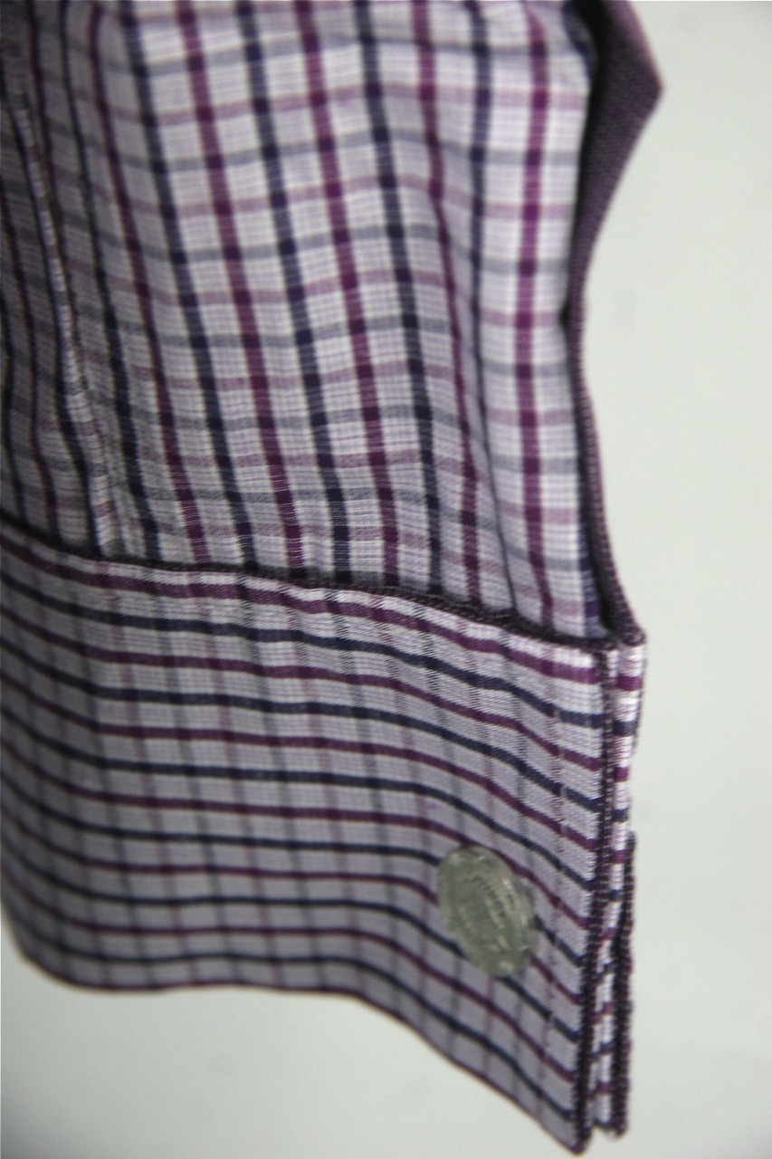 English Laundry Shirt Blaque Label Style ELW 1215 Poynton Purple Check Cotton