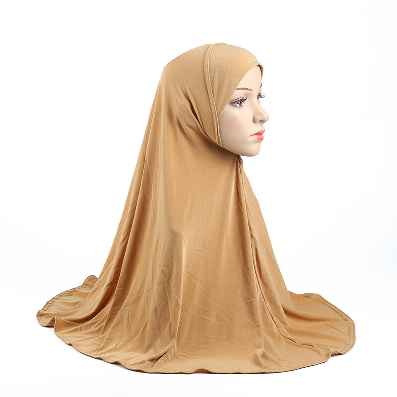 One Piece Full Coverage Long Head Scarf Wrap Solid Color Women Shawl