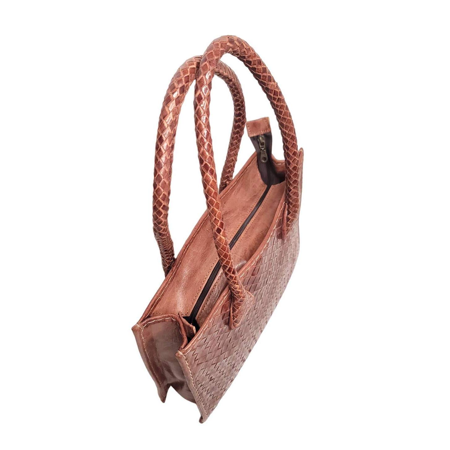 Handmade Moroccan Woven Leather Handbag