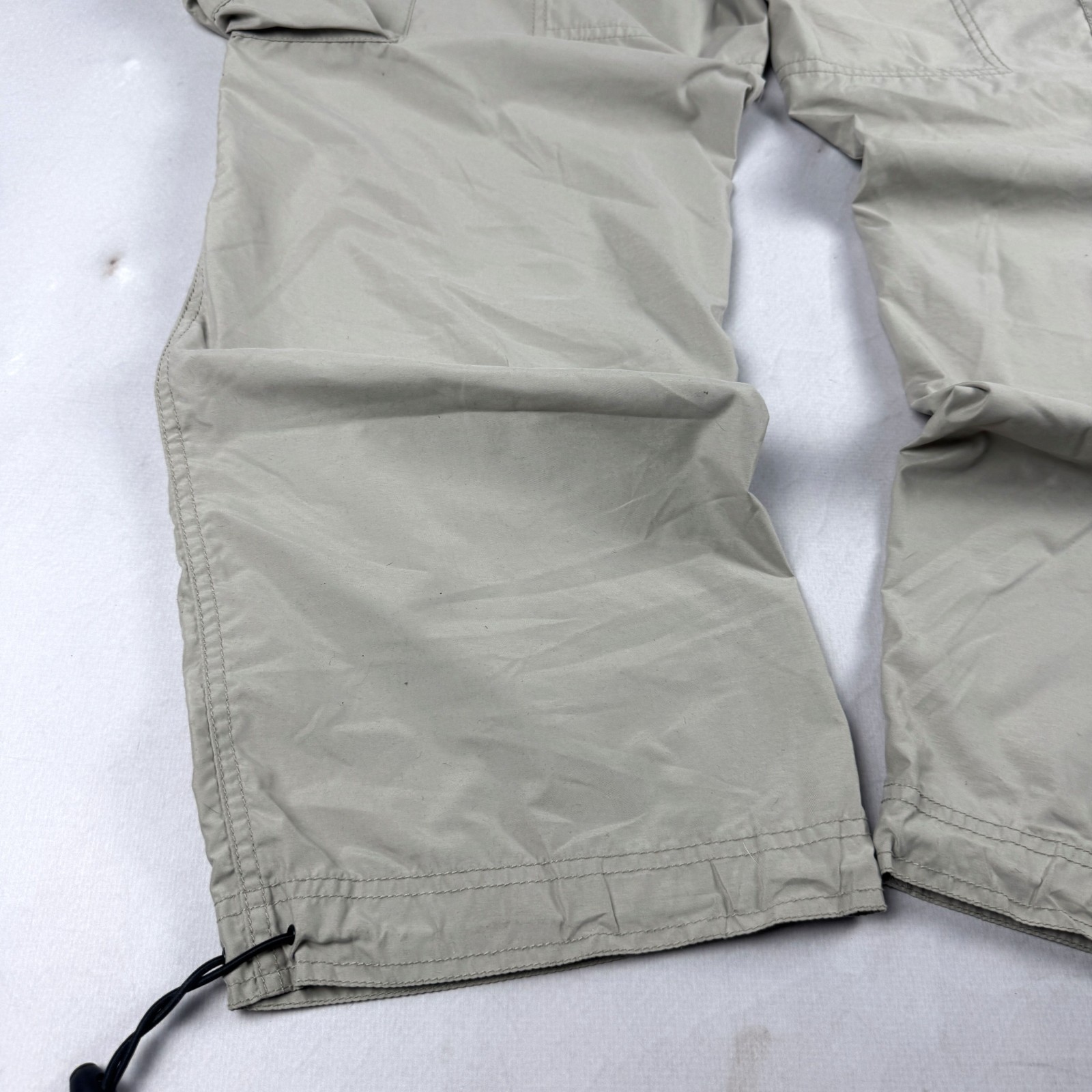 Mens Vintage Beige Cargo Convertible Zip Off Pants Utility Tactical Parachute