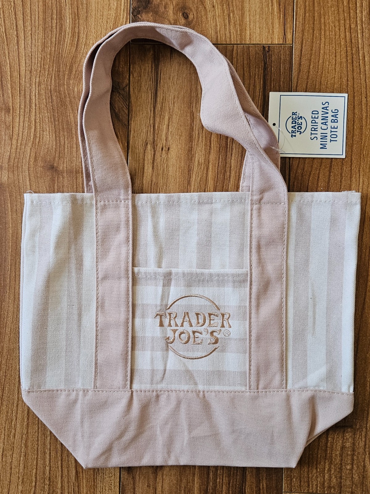 Trader Joe’s Striped Pastel Mini Canvas Tote Bags 2026 Limited Edition Set Of 4