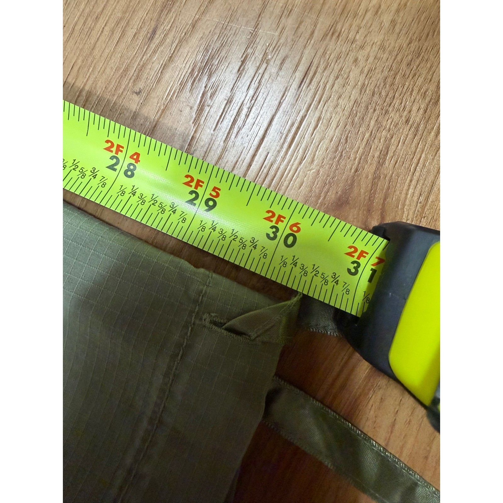 Venezia Women Green Ripstop Cargo Capri Pants Size 14 Cropped Utility Ribbon Tie