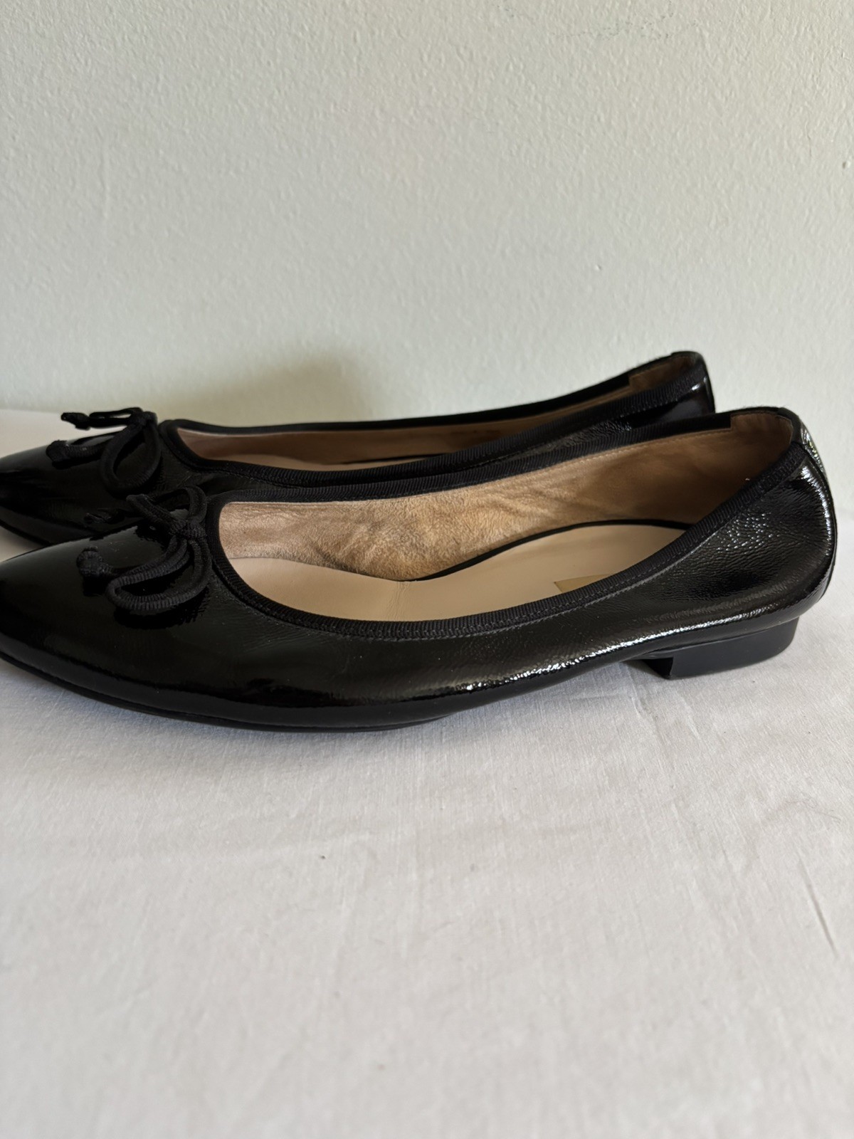 Paul Green Black Pointed Toe Ballet Flats Leather Shoes Women 8.5