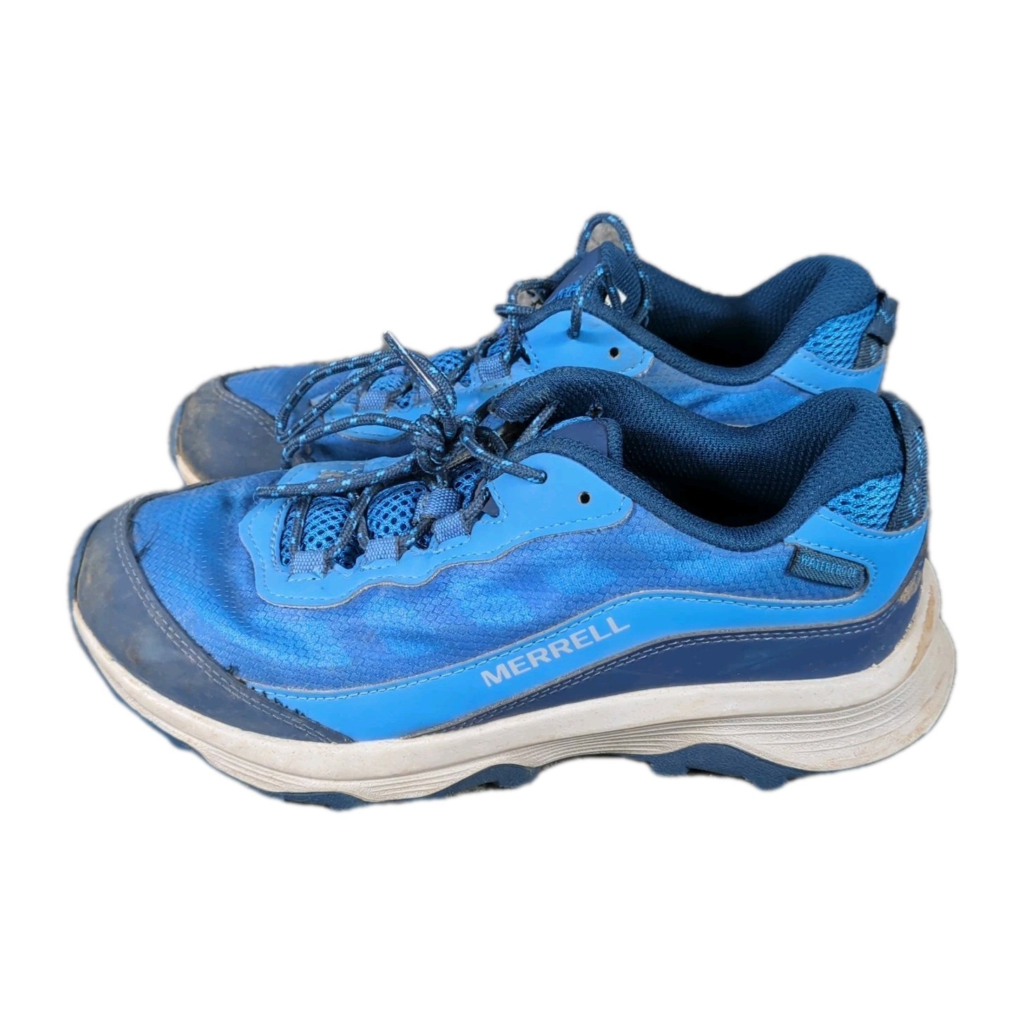 Merrell Kid’s Moab Speed Mid Waterproof Hiking Sneaker Blue Sz 4.5