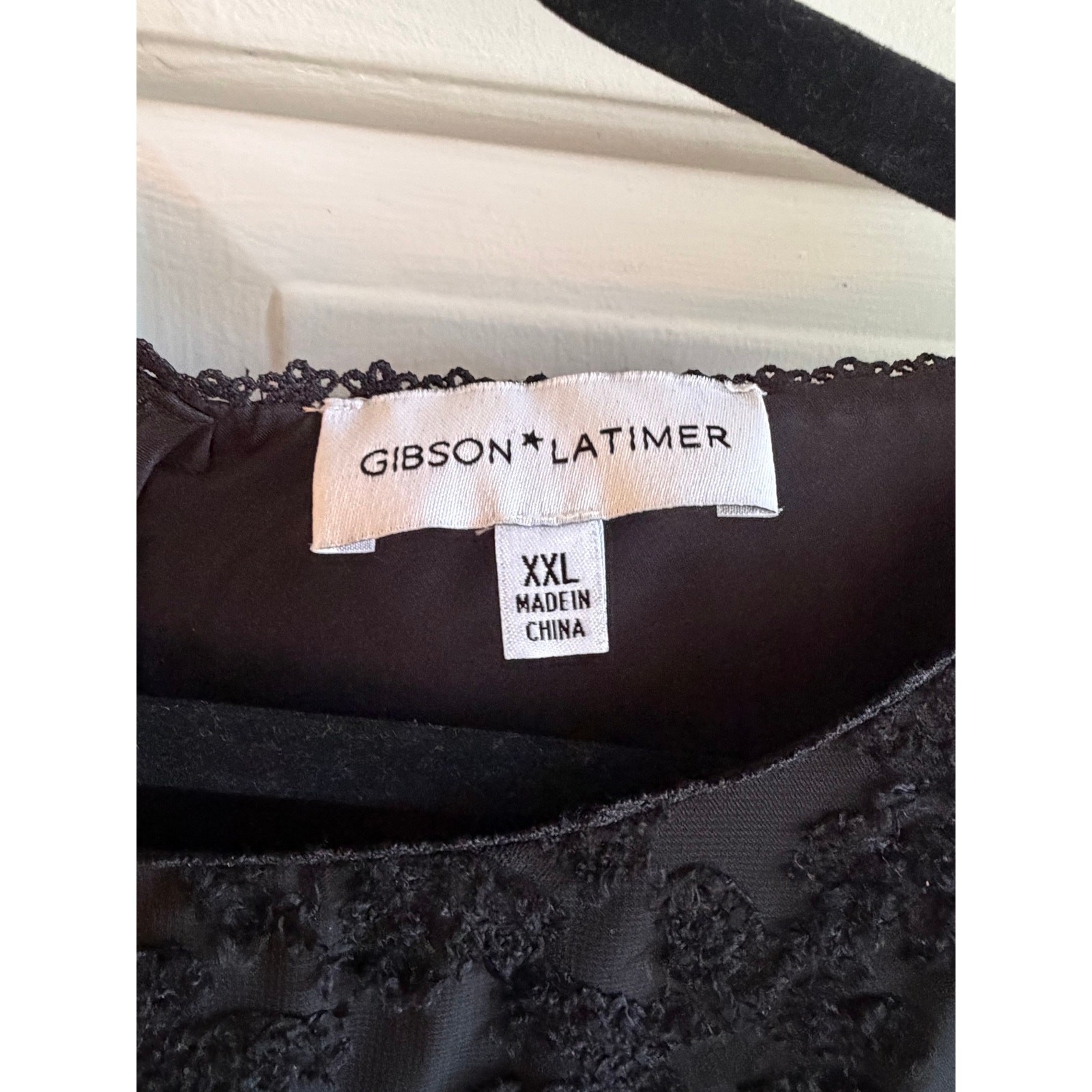 Gibson Latimer Floral Textured Midi Dress Black XXL Flutter Sleeve