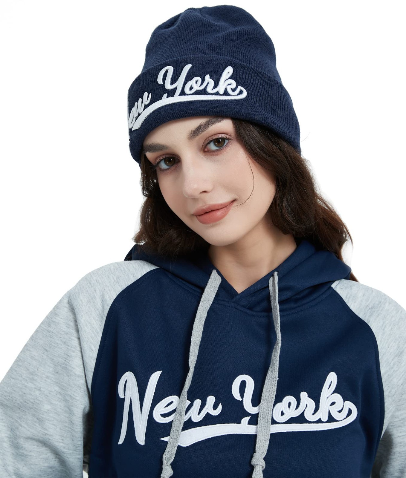 3D Embroidery Cuffed Knit Beanie Hat – Classic Toque Skull Cap for Winter Wear