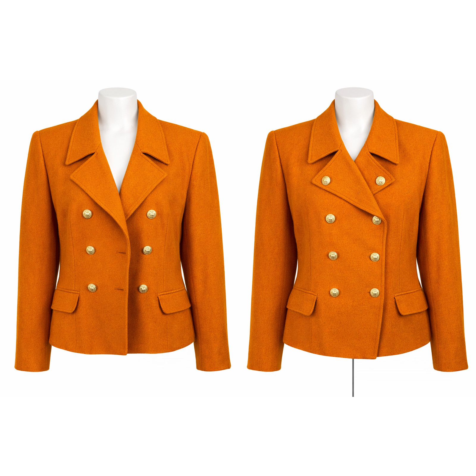 Vintage J Peterman Wool Coat Double Breasted Gold Buttons Equestrian USA 90s 14