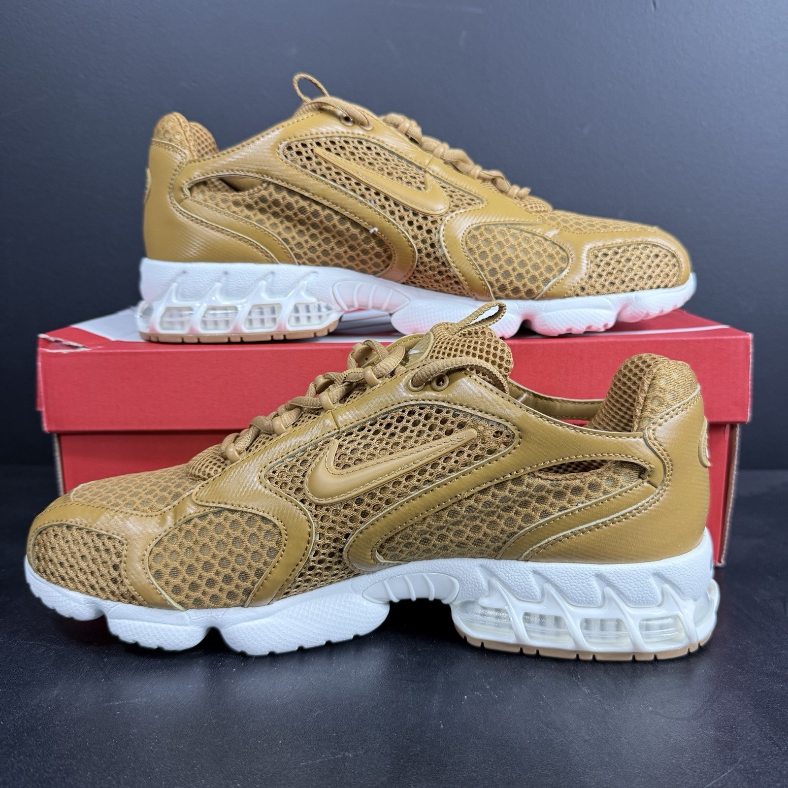 Nike Air Zoom Spiridon Cage 2 Men’s Size 11 Wheat/White-Sail HQ3552-799 Sneakers