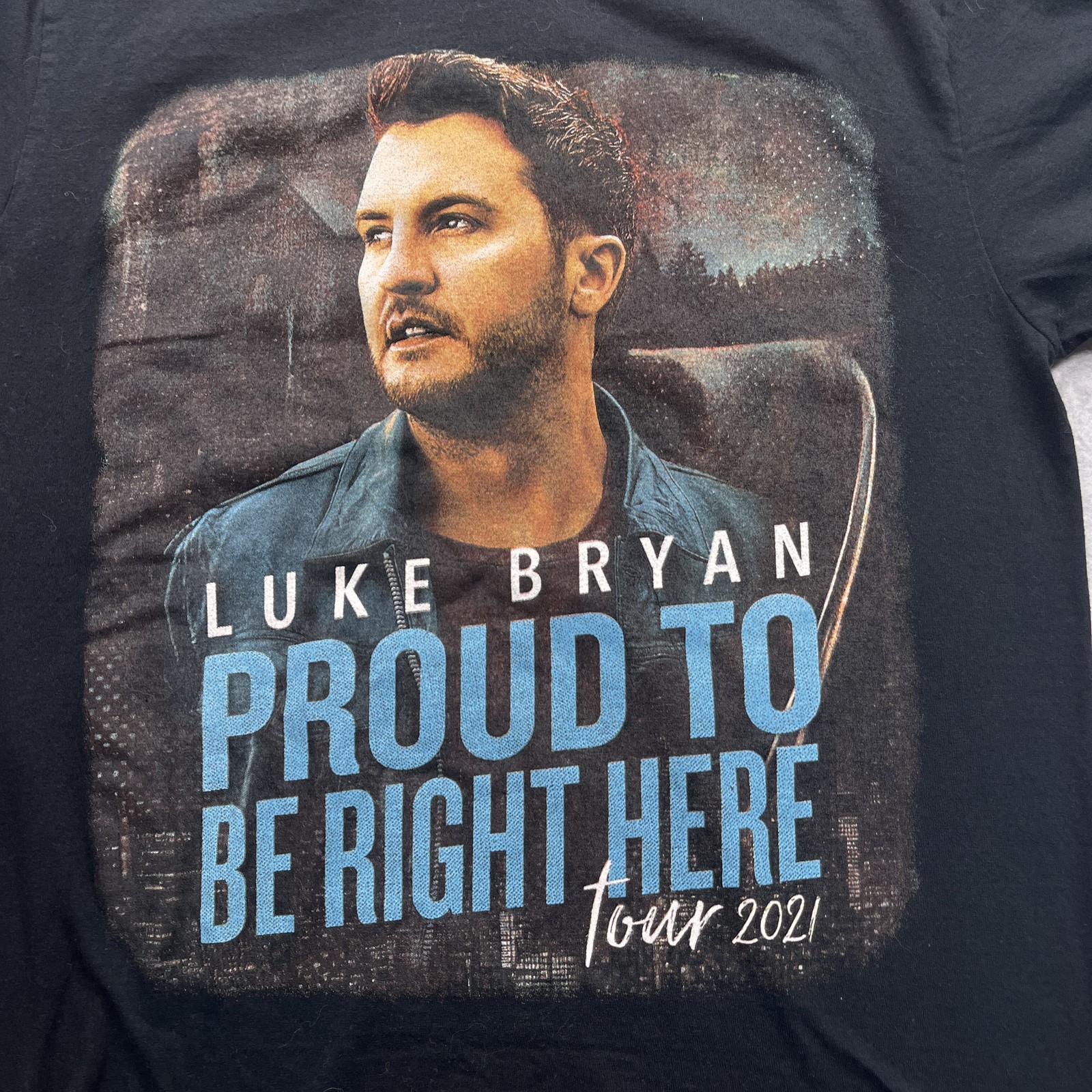 Luke Ryan Men’s Medium Black Proud To Be Here Tour 2021 T-Shirt.