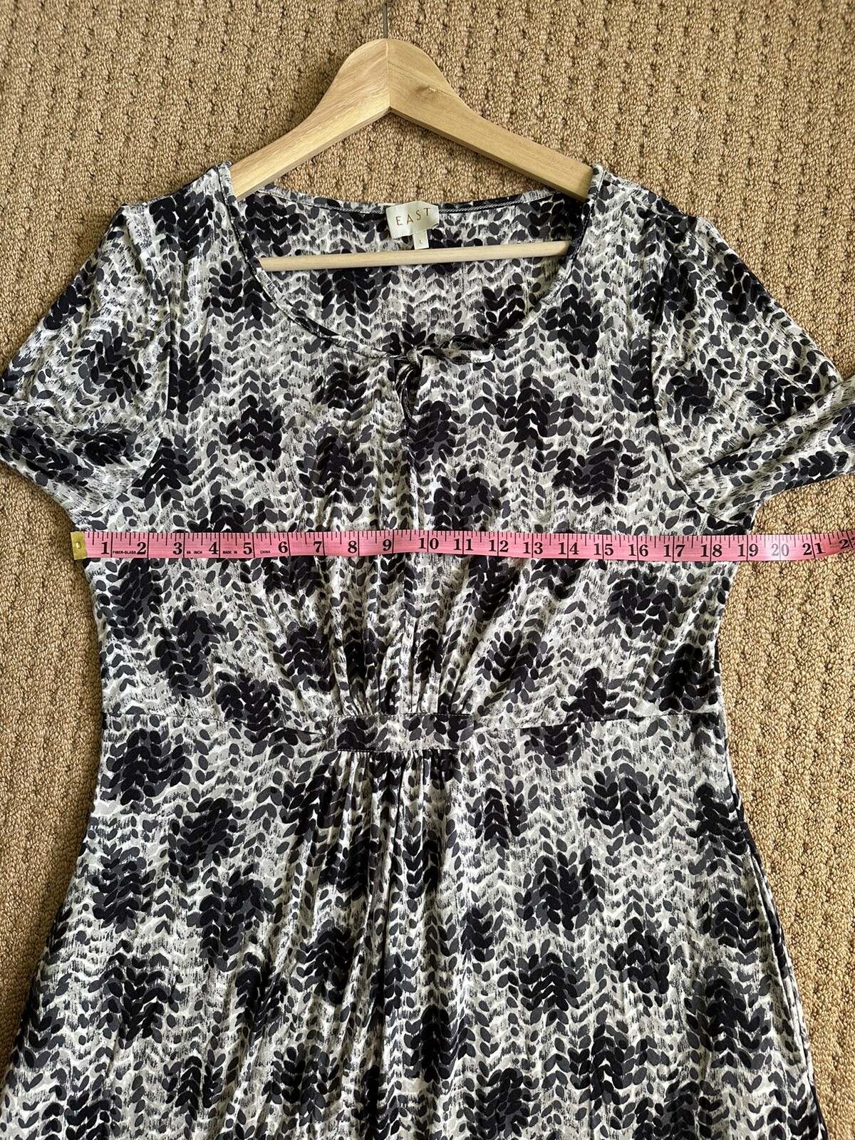 East Jersey Black & White Printed Maxi Dress Uk L