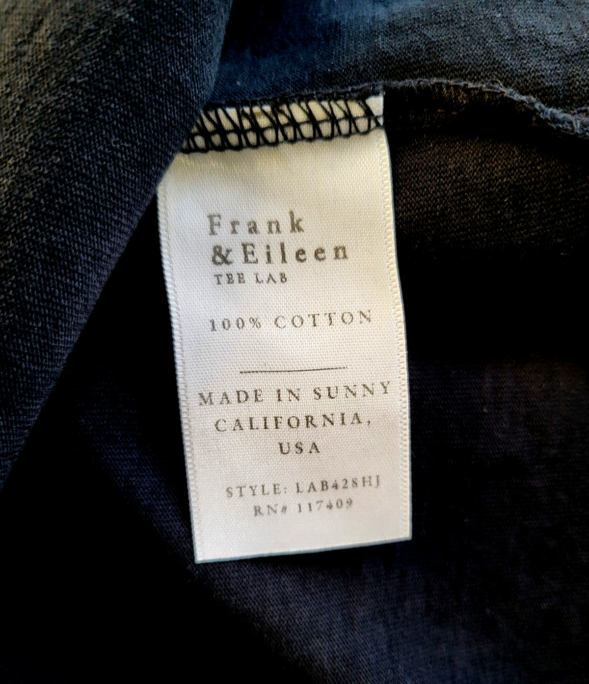 Frank & Eileen Heritage Jersey Cotton Polo Collar Dress In Black. Size XS —